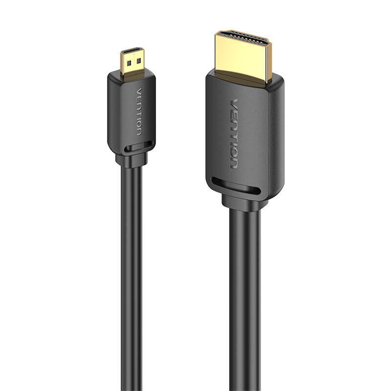 HDMI-D muški na HDMI-A muški 4K HD kabel 2m Vention AGIBH (crni)