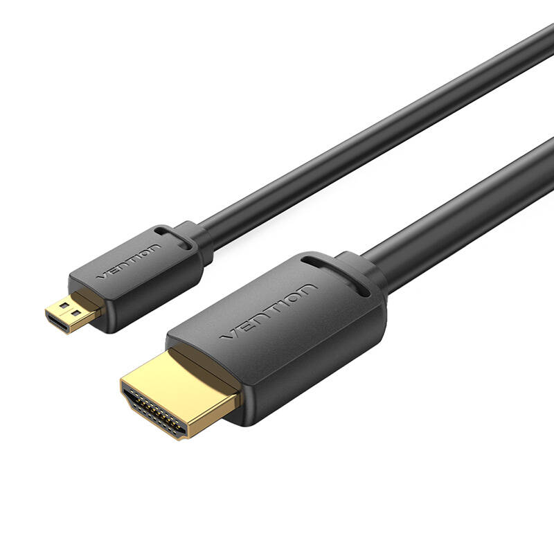 HDMI-D muški na HDMI-A muški 4K HD kabel 2m Vention AGIBH (crni)