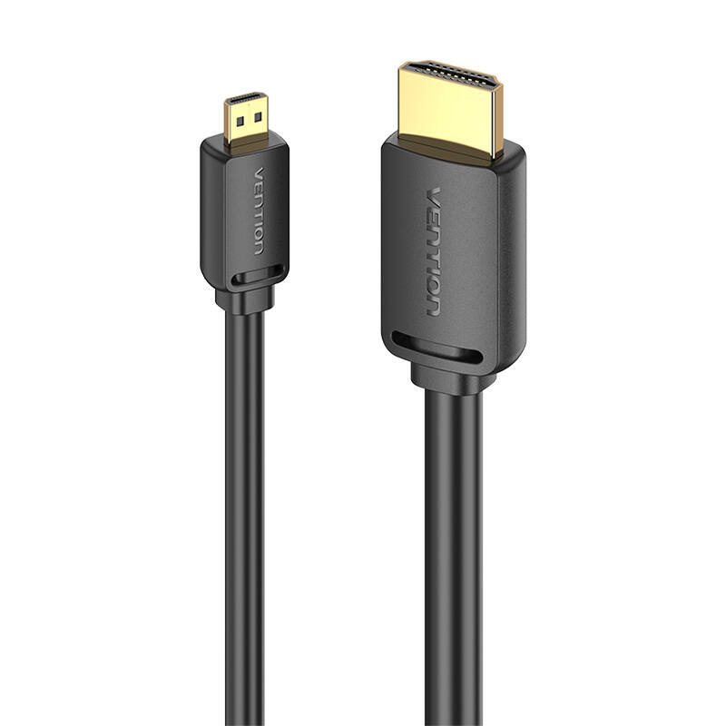 HDMI-D muški na HDMI-A muški 4K HD kabel 3m Vention AGIBI (crni)