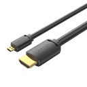 HDMI-D muški na HDMI-A muški 4K HD kabel 3m Vention AGIBI (crni)