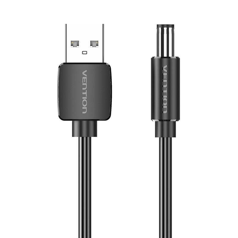 USB na DC 5,5 mm kabel za napajanje 0,5 m Vention CEYBD (crni)