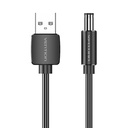 USB na DC 5,5 mm kabel za napajanje 0,5 m Vention CEYBD (crni)