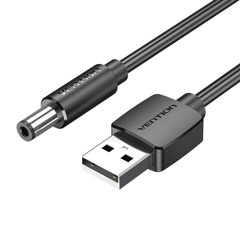 USB na DC 5,5 mm kabel za napajanje 0,5 m Vention CEYBD (crni)