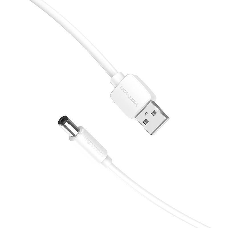 USB na DC 5,5 mm kabel za napajanje 0,5 m Vention CEYWD (bijeli)