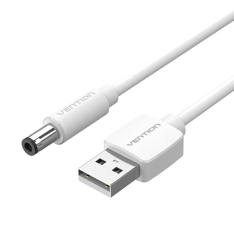 USB na DC 5,5 mm kabel za napajanje 0,5 m Vention CEYWD (bijeli)