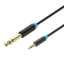 3,5 mm TRS muški na 6,35 mm muški audio kabel 2 m Vention BABBH (crni)