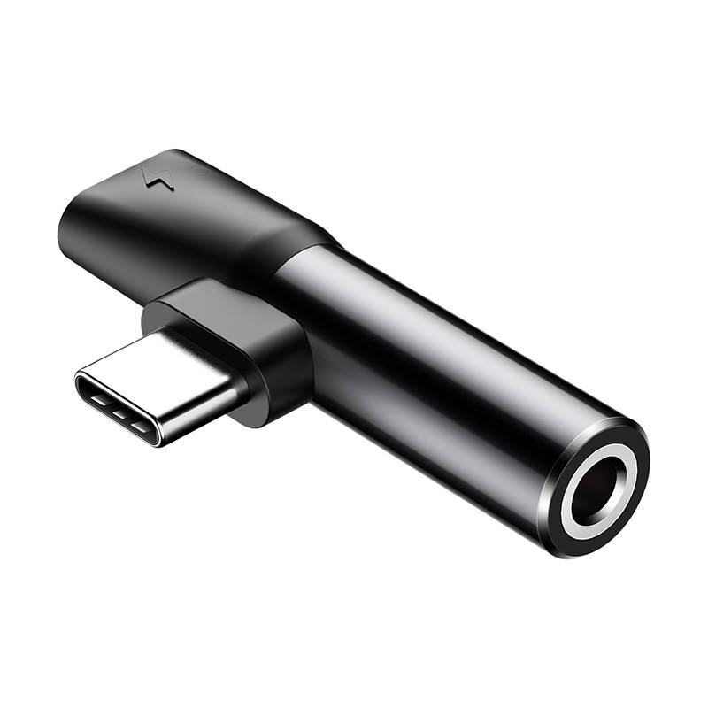 Baseus audio adapter USB-C na Mini Jack 3,5 mm + USB-C (crni)