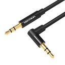 3,5 mm muški na 90° muški audio kabel 1,5 m Vention BAKBG-T crna