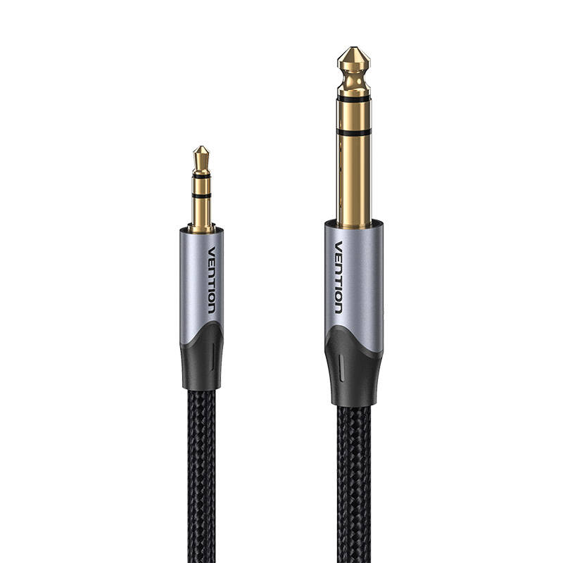 3,5 mm TRS muški na 6,35 mm muški audio kabel 1 m Vention BAUHF siva