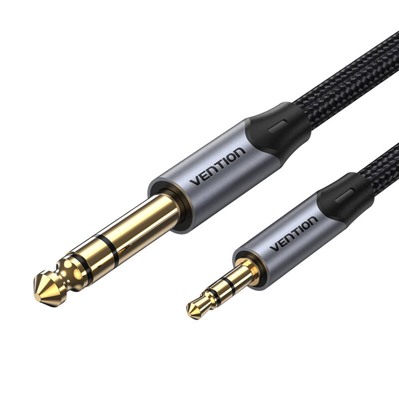 3,5 mm TRS muški na 6,35 mm muški audio kabel 2 m Vention BAUHH siva