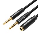 2x 3,5 mm audio kabel 0,3 m Vention BBUBY crni