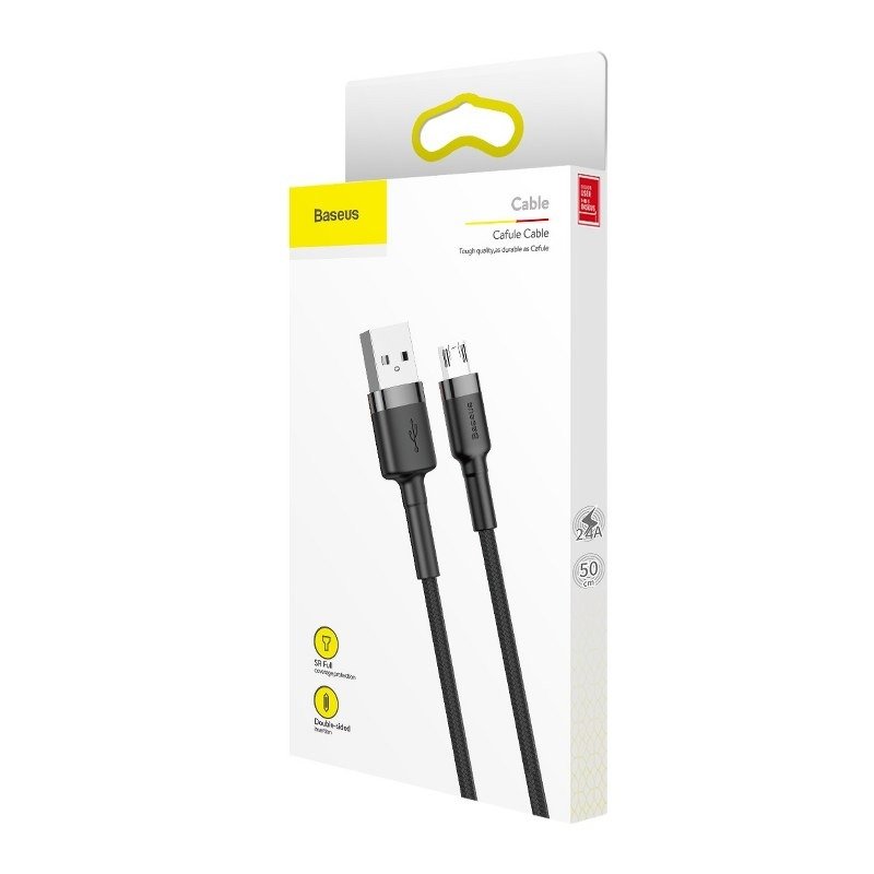 Baseus Cafule Micro USB kabel 2.4A 0,5m (sivo + crno)