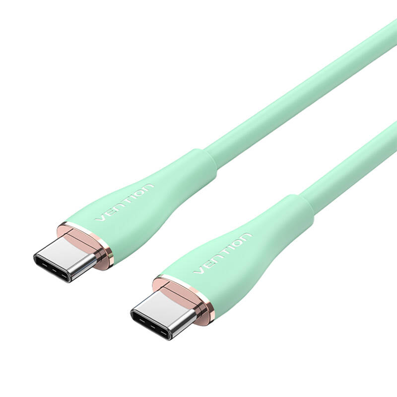 USB-C 2.0 na USB-C 5A kabel Vention TAWGG 1,5 m svjetlozeleni silikon