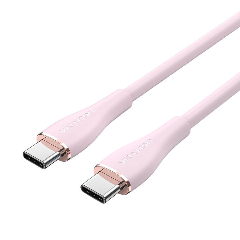 USB-C 2.0 na USB-C 5A kabel Vention TAWPG 1,5 m ružičasti silikon