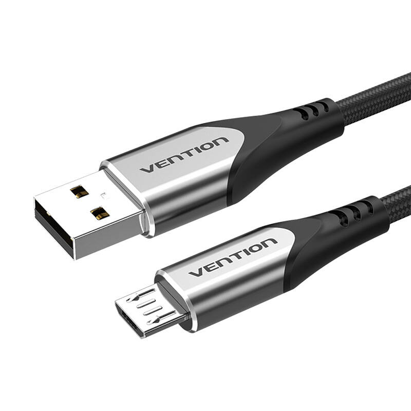 USB 2.0 A na Micro-B 3A kabel 0,5 m Vention COAHD sivi