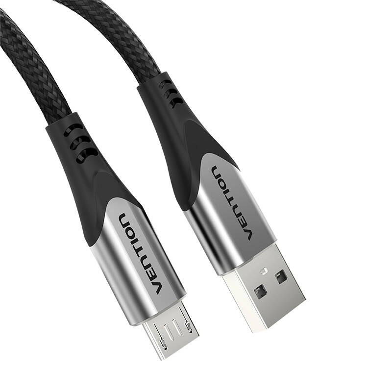 USB 2.0 A na Micro-B 3A kabel 0,5 m Vention COAHD sivi