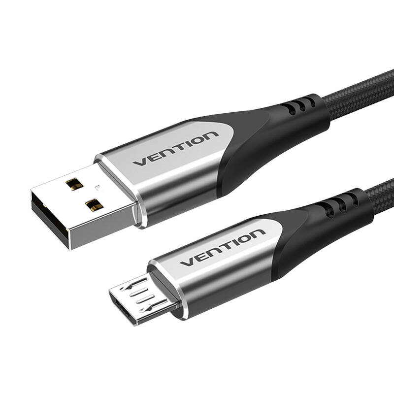 USB 2.0 A na Micro-B 3A kabel 1,5 m Vention COAHG sivi