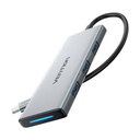 USB-C na HDMI, 3x USB 3.0, SD, TF, PD Hub Vention TOPHB 0,15 m sivi