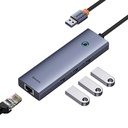 4u1 Hub Baseus UltraJoy USB-A na USB 3.0 + RJ45 (svemirski sivi)