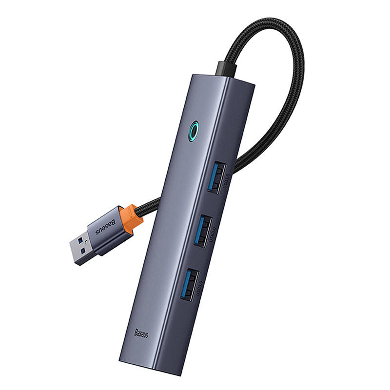 4u1 Hub Baseus UltraJoy USB-A na USB 3.0 + RJ45 (svemirski sivi)