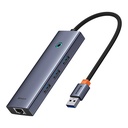 4u1 Hub Baseus UltraJoy USB-A na USB 3.0 + RJ45 (svemirski sivi)