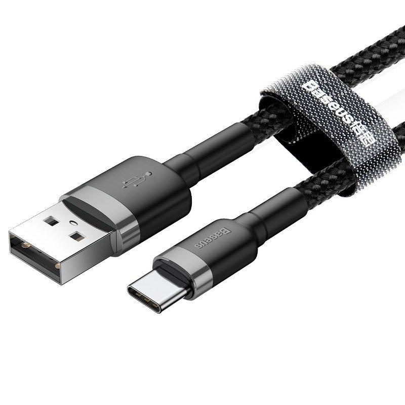 Baseus Cafule kabel USB-C 3A 0.5m (siva+crna)