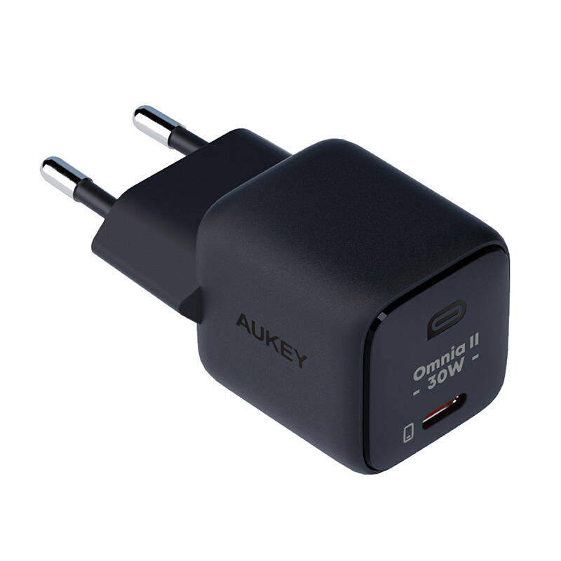 Zidni punjač Aukey PA-B1L,USB-C, 30W (crni)