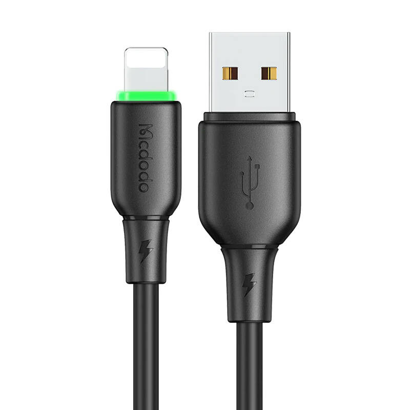 USB na Lightning kabel Mcdodo CA-4741 s LED svjetlom 1,2 m (crni)