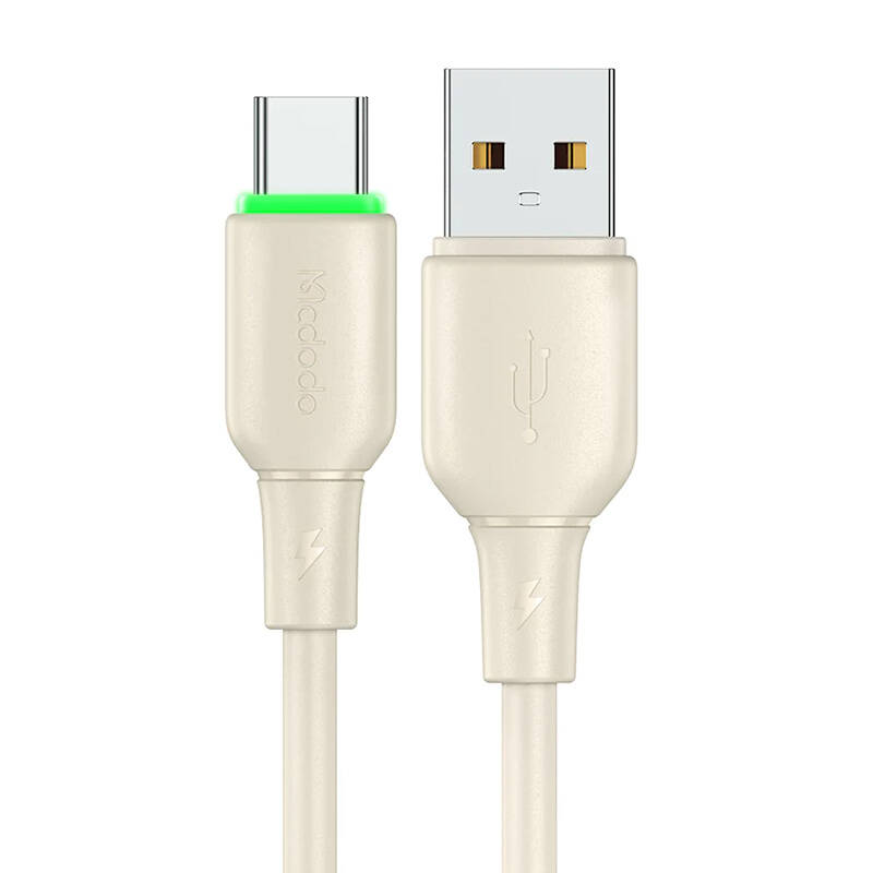 USB na USB-C kabel Mcdodo CA-4750 s LED svjetlom 1,2 m (bež)