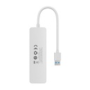 4u1 Hub Baseus UltraJoy Lite USB-A na USB 3.0 15 cm (bijeli)