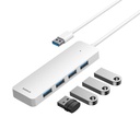 4u1 Hub Baseus UltraJoy Lite USB-A na USB 3.0 15 cm (bijeli)