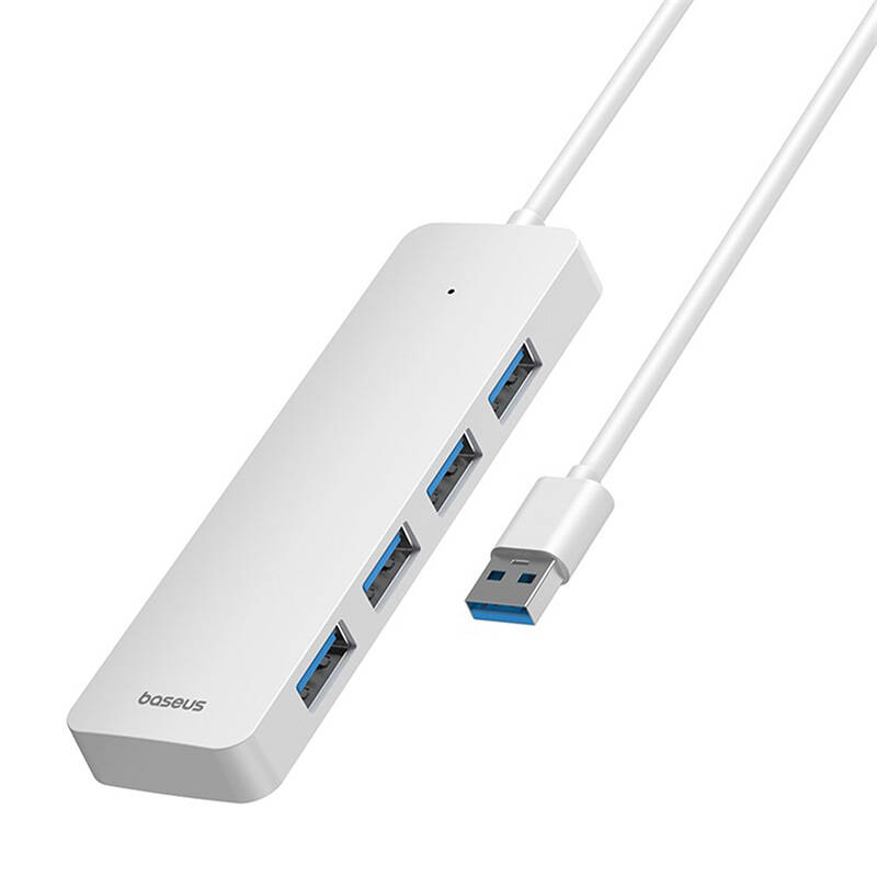 4u1 Hub Baseus UltraJoy Lite USB-A na USB 3.0 50 cm (bijeli)