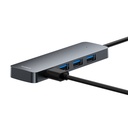 4u1 čvorište Baseus UltraJoy Lite USB-A na USB 3.0 15 cm (sivo)