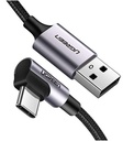 Kutni USB-C kabel UGREEN 3A Quick Charge 3.0 1m (crni)