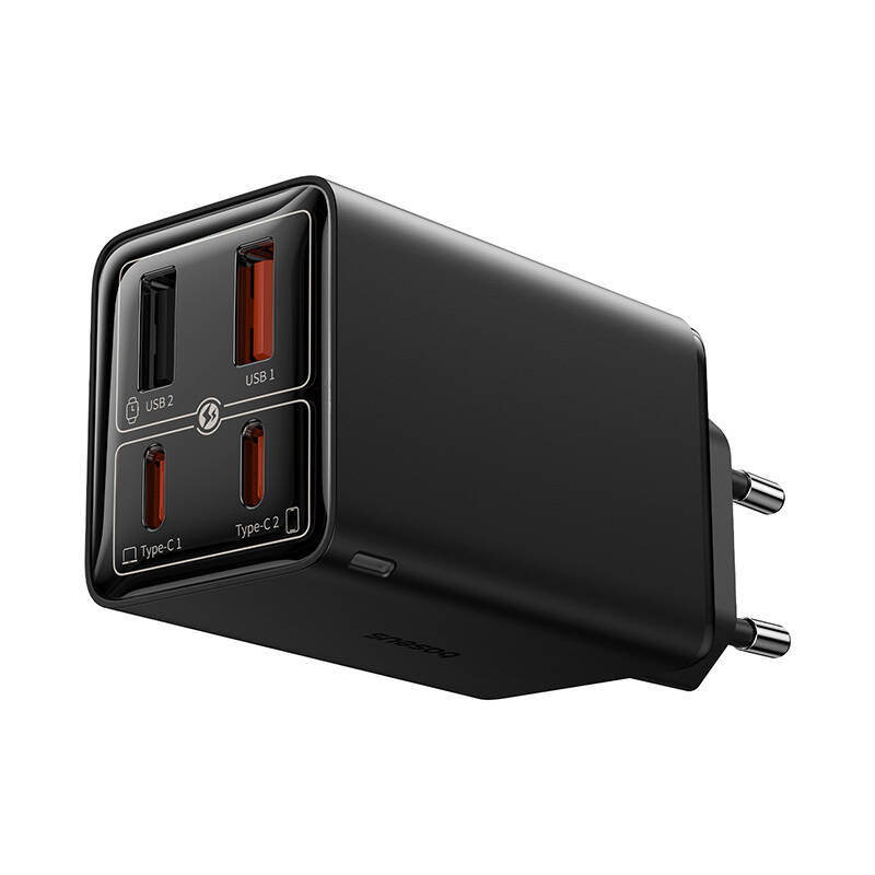 Baseus GAN6 Pro brzi punjač, ​​2xUSB-C + 2xUSB, 65W (crni)