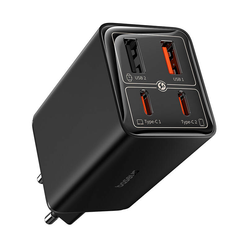 Baseus GAN6 Pro brzi punjač, ​​2xUSB-C + 2xUSB, 65W (crni)