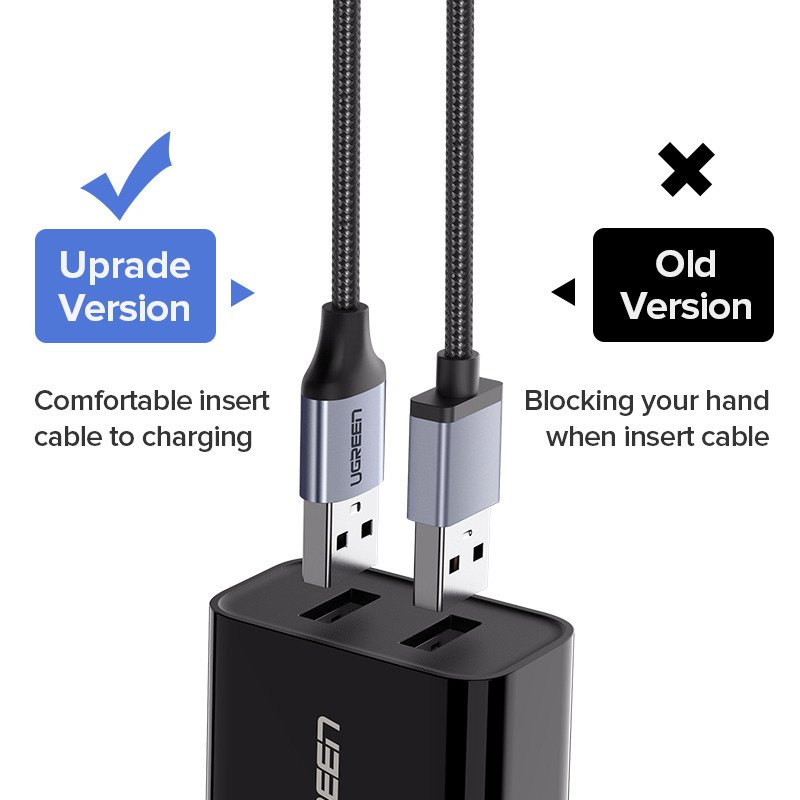 Micro USB kabel UGREEN QC 3.0 2.4A 0.25m (crni)