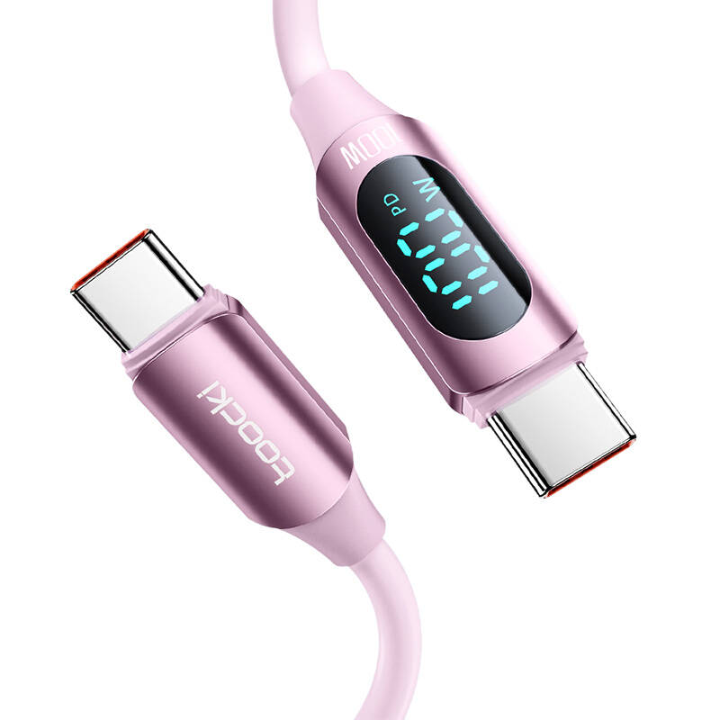 Kabel USB-C na USB-C Toocki TXCTT1-XX04-B2, 2m, FC 100W (ružičasti)