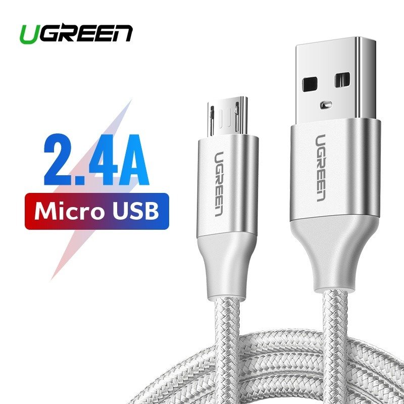 Micro USB kabel UGREEN QC 3.0 2.4A 1m (bijeli)