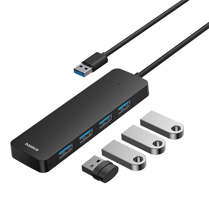 Hub Baseus UltraJoy Series Lite 4-port 15cm (USB na USB3.0*4) (crni)