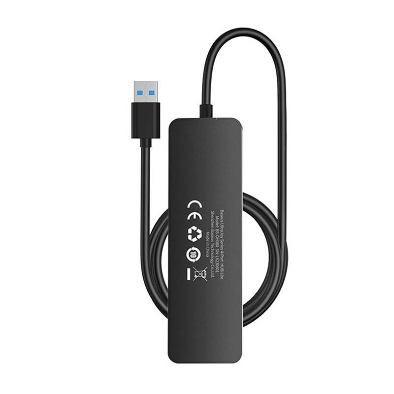 4u1 Hub Baseus UltraJoy Lite USB-A na USB 3.0 1m (crni)