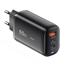 Punjač 2xUSB-C 1xUSB-A 65W Essager GaN (crni)