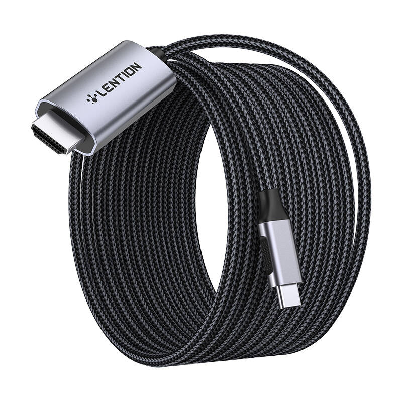 Lention CU707 USB-C do 4K60Hz HDMI 2.0 kabel, 1Gbps, 3m (sivo)