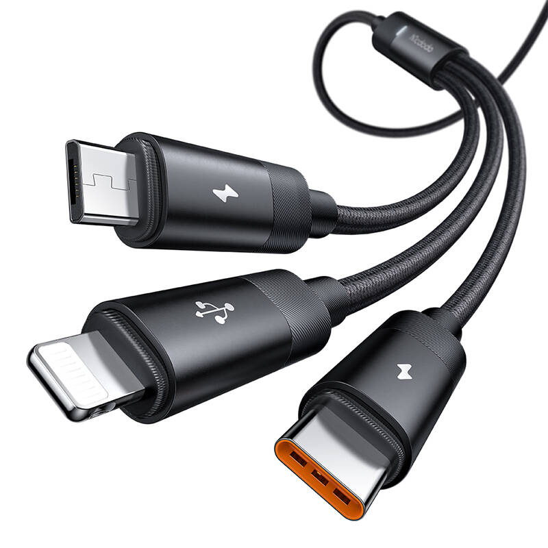 3u1 USB na USB-C / Lightning / Micro USB kabel, Mcdodo CA-5790, 3,5 A, 1,2 m (crni)