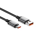 Kabel za brzo punjenje Rocoren USB-A na USB-C Retro Series 1m 100W (sivo)