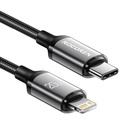 Kabel za brzo punjenje Rocoren USB-C na Lightning Retro Series 1m (siv)