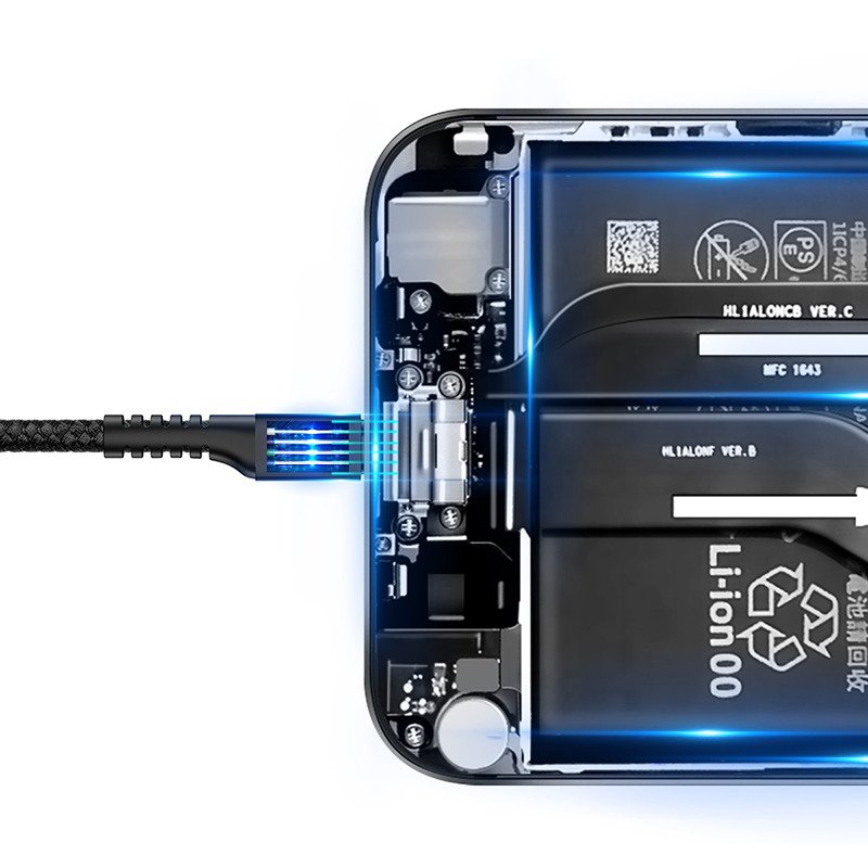 Baseus USB-C kabel s oprugom 1m 2A (crni)