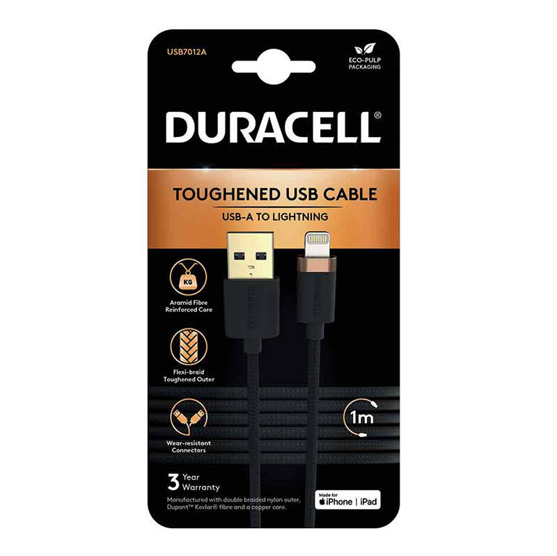 Duracell USB-C kabel za Lightning 1m (crni)