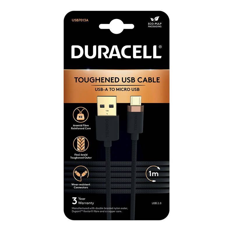 Duracell USB kabel za Micro-USB 1m (crni)