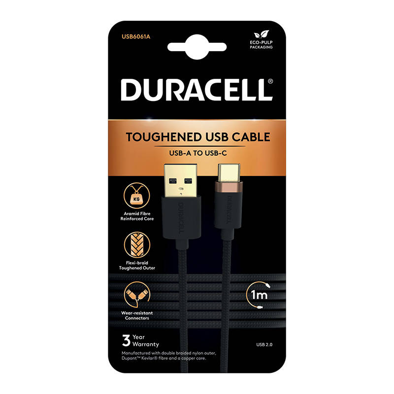 Duracell USB kabel za USB-C 2.0 1m (crni)